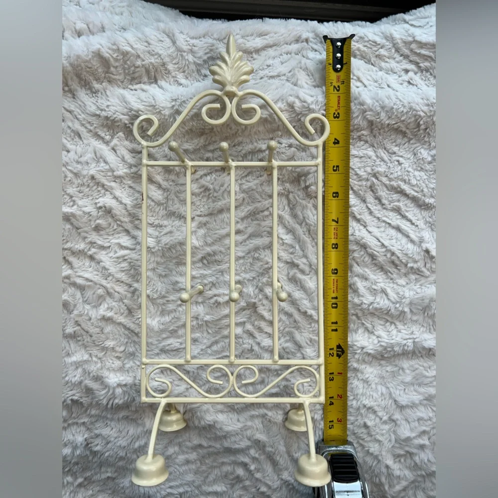 Elegant Cream Metal Wall Rack